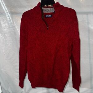 Chaps Men's Zip-Up Sweater in Rich Red